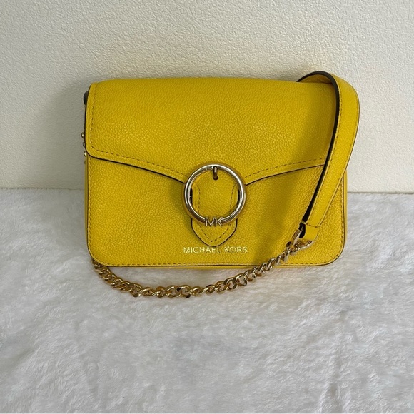 Michael Kors Handbags - NWT Retail $298 Michael Kors Wanda Small Crossbody Leather Citrus Yellow Color